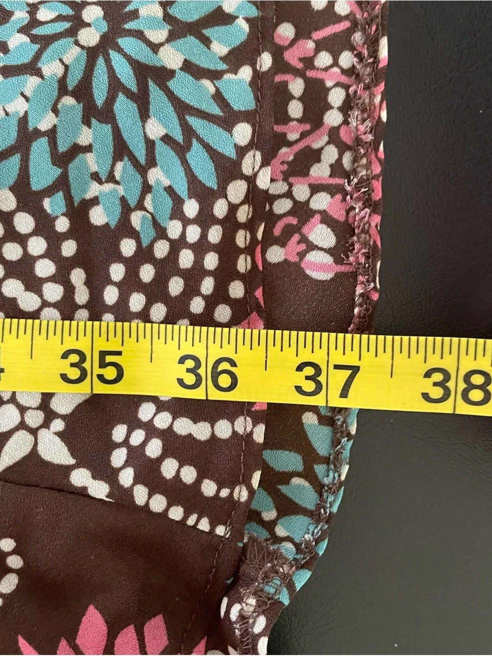 Cato Brown A-Line Skirt with Pink and Blue Floral Print